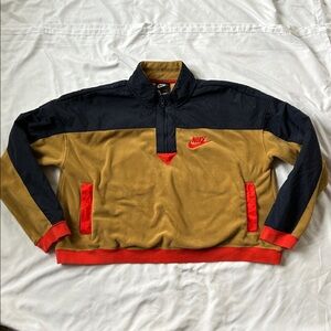 Nike black label 1/4 zip fleece and nylon pullover